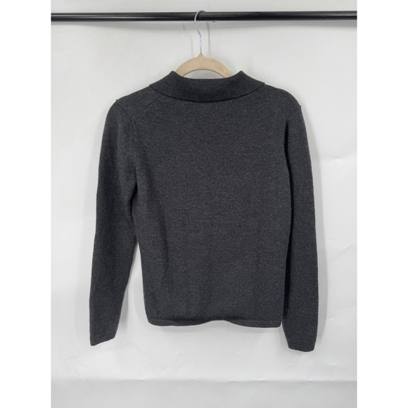 Brooks Brothers Merino Wool Blend Long Sleeve Top Women S Grey Quiet Luxury - Picture 2 of 5